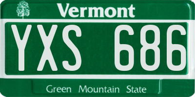 VT license plate YXS686