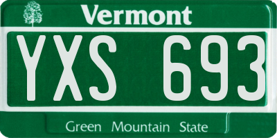 VT license plate YXS693