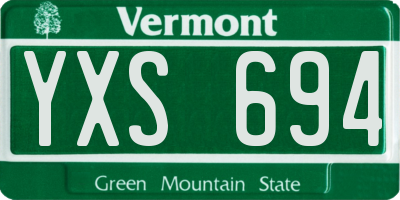 VT license plate YXS694