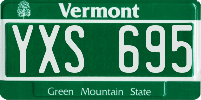 VT license plate YXS695