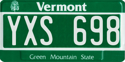 VT license plate YXS698