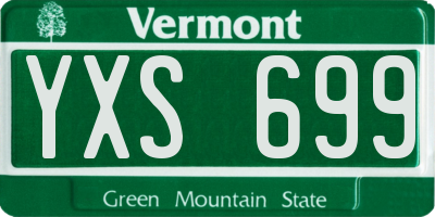 VT license plate YXS699