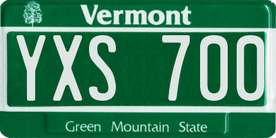 VT license plate YXS700