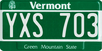 VT license plate YXS703