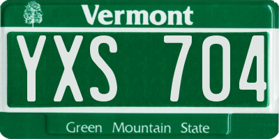 VT license plate YXS704