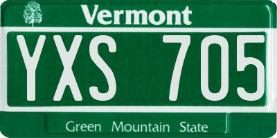 VT license plate YXS705