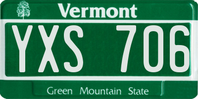 VT license plate YXS706