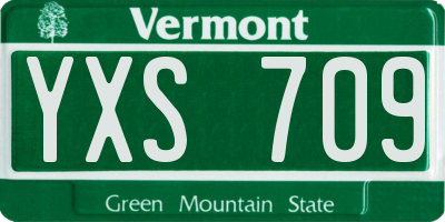 VT license plate YXS709