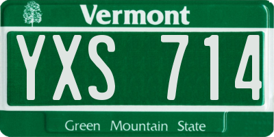 VT license plate YXS714