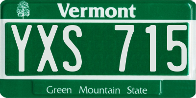 VT license plate YXS715