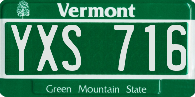 VT license plate YXS716
