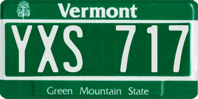 VT license plate YXS717