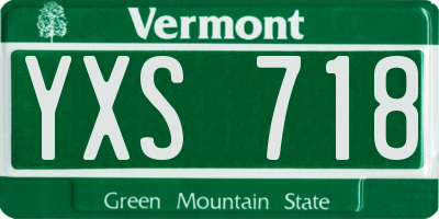 VT license plate YXS718
