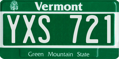 VT license plate YXS721
