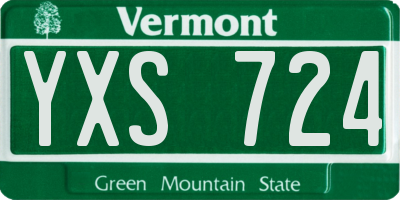 VT license plate YXS724