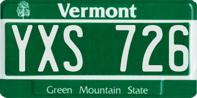 VT license plate YXS726