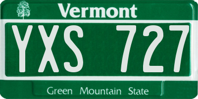 VT license plate YXS727