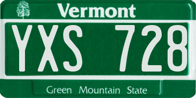 VT license plate YXS728