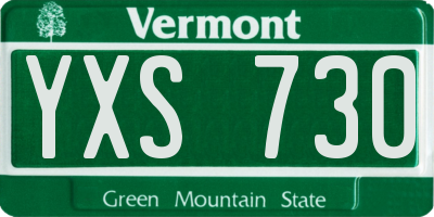VT license plate YXS730