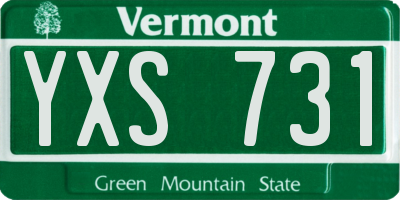 VT license plate YXS731
