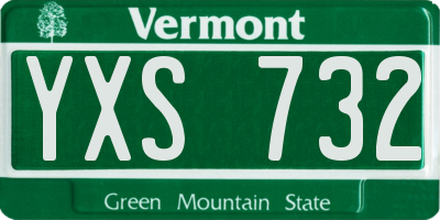 VT license plate YXS732