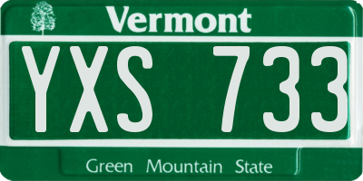 VT license plate YXS733