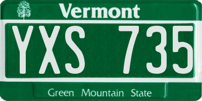 VT license plate YXS735