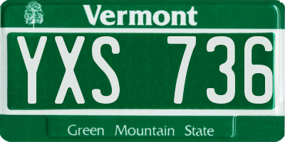 VT license plate YXS736