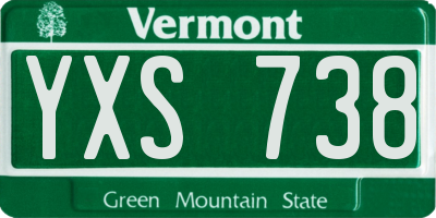 VT license plate YXS738