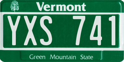 VT license plate YXS741
