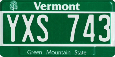 VT license plate YXS743