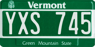 VT license plate YXS745