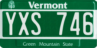 VT license plate YXS746
