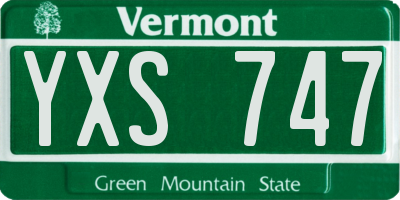 VT license plate YXS747