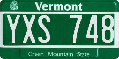 VT license plate YXS748