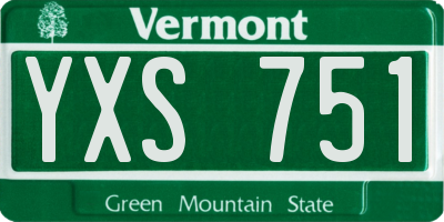 VT license plate YXS751