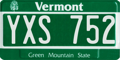 VT license plate YXS752