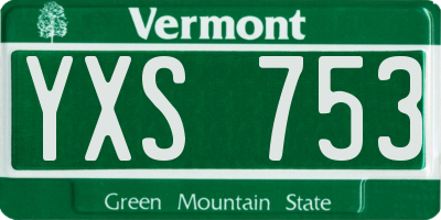 VT license plate YXS753