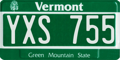 VT license plate YXS755