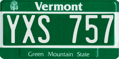 VT license plate YXS757