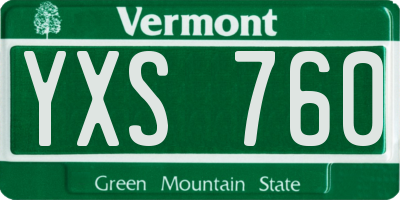 VT license plate YXS760