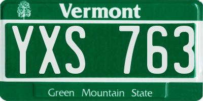 VT license plate YXS763