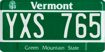 VT license plate YXS765