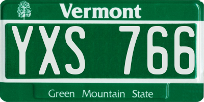 VT license plate YXS766