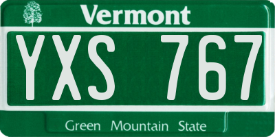 VT license plate YXS767