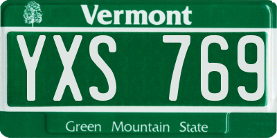 VT license plate YXS769
