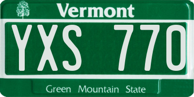 VT license plate YXS770