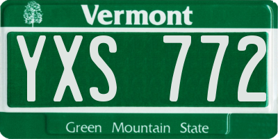 VT license plate YXS772