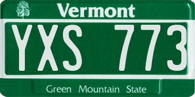 VT license plate YXS773