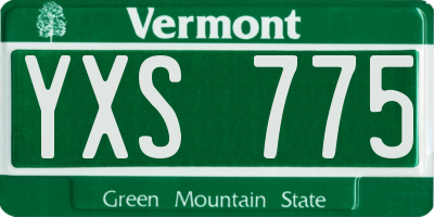 VT license plate YXS775